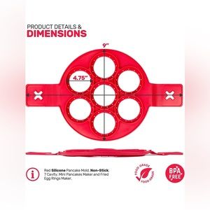 ⚠️ Clearance 7 Holes Silicone Mold Pancake Maker Nonstick Egg Ring Kitchen